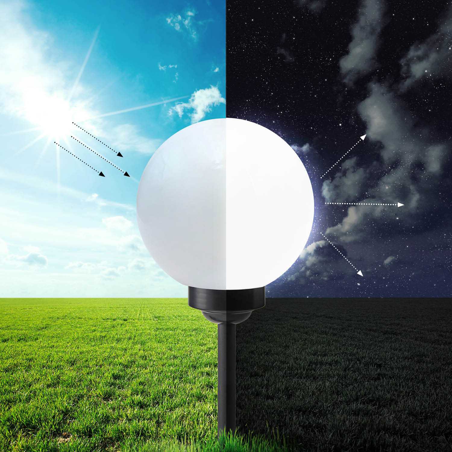 Lampa solarna wbijana LED SSO-5 okrągły klosz